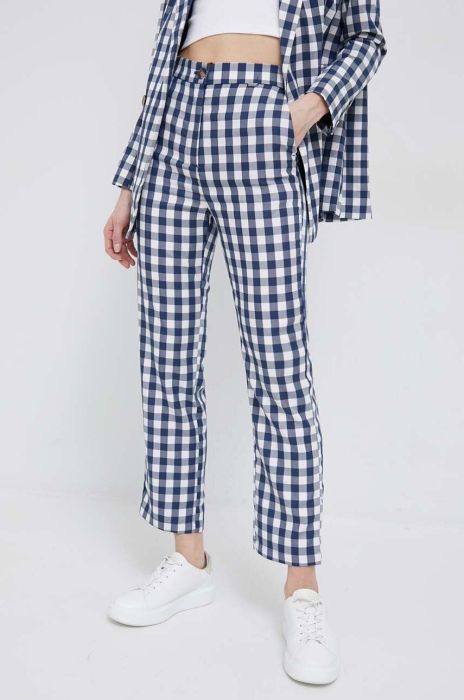 Штани Pepe Jeans Bel жіночі колір синій пряме висока посадка