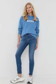Джинси BOSS The Kitt жіночі висока посадка колір блакитний