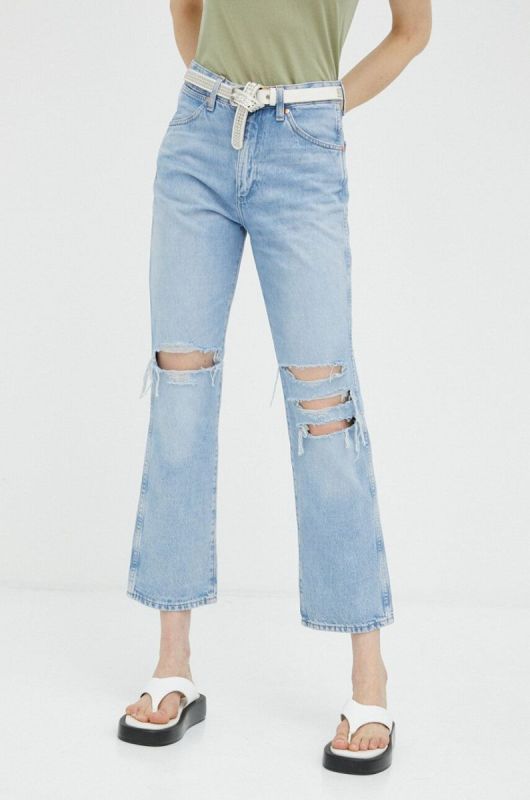 Джинси Wrangler Wild West жіночі висока посадка колір блакитний (3161058)