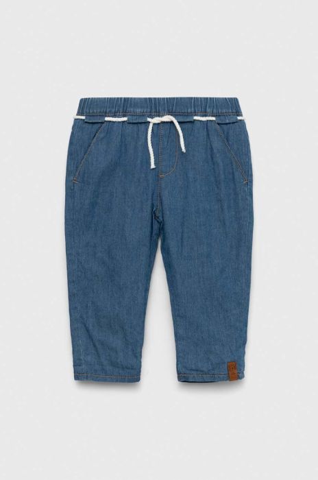 Дитячі бавовняні штанці United Colors of Benetton колір блакитний (3036259)