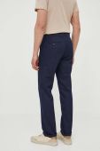 Штани з домішкою льону United Colors of Benetton колір синій фасон chinos Штани з домішкою льону United Colors of Benetton колір синій фасон chinos