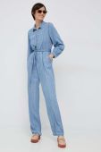 Комбінезон Pepe Jeans Amy З коміром колір блакитний