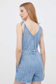Джинсовий комбінезон Pepe Jeans овальне декольте колір блакитний