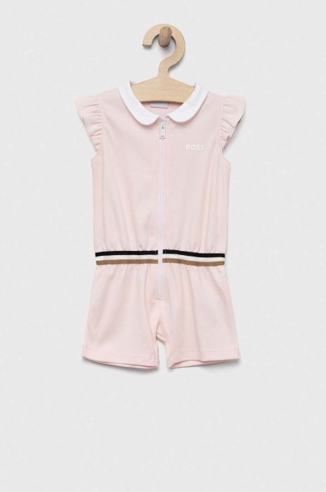 Бавовняний ромпер для немовлят BOSS колір рожевий