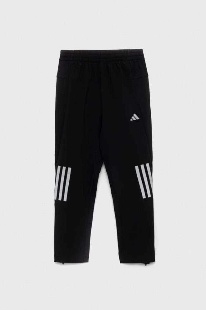 Дитячі спортивні штани adidas U RUN WV колір чорний з принтом фото 2