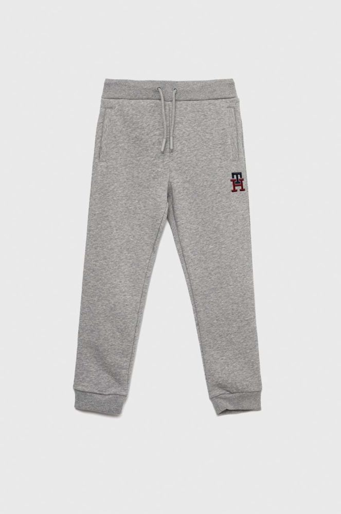 Дитячі спортивні штани Tommy Hilfiger колір сірий меланж (2896773)