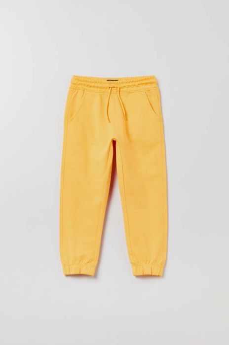Дитячі бавовняні штани OVS колір помаранчевий однотонні