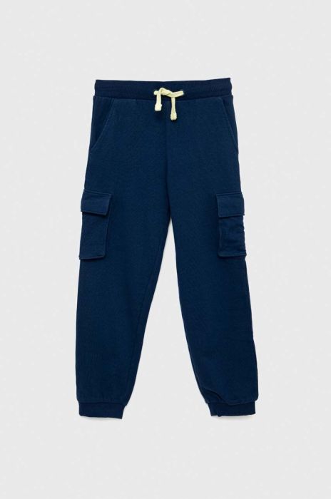 Дитячі бавовняні штани Guess колір синій однотонні (3053002)