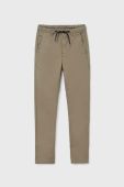 Дитячі бавовняні штани Mayoral колір бежевий однотонні