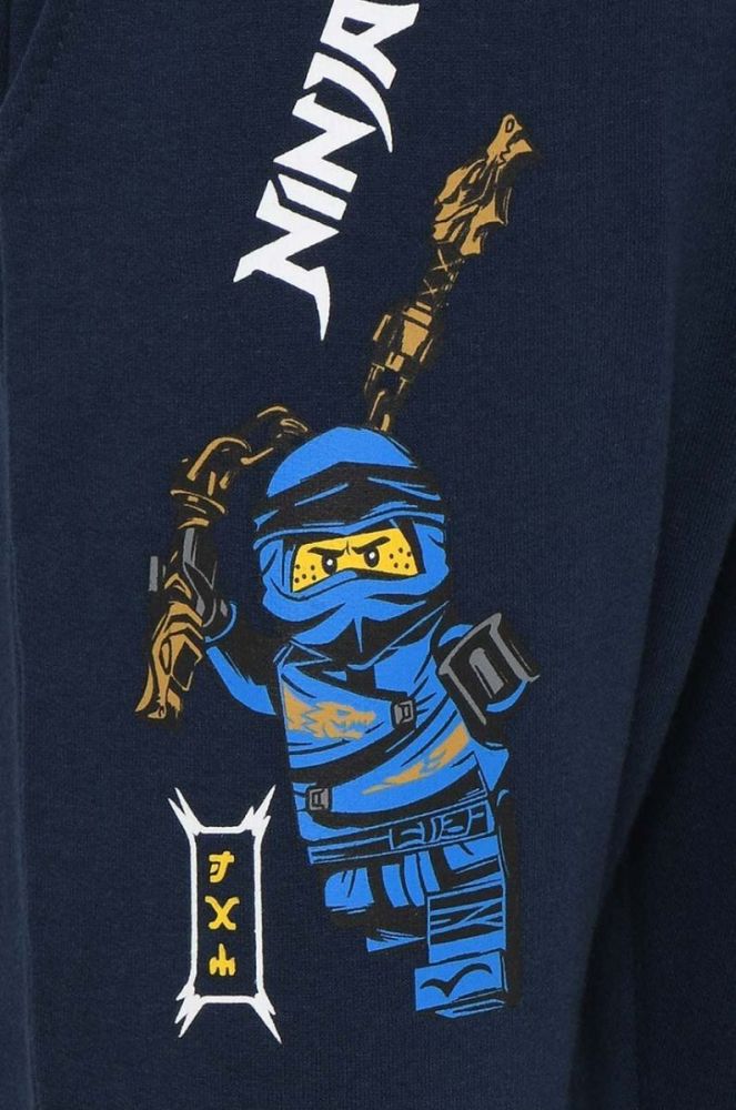 Дитячі бавовняні штани Lego колір синій з принтом (3170823) фото 3