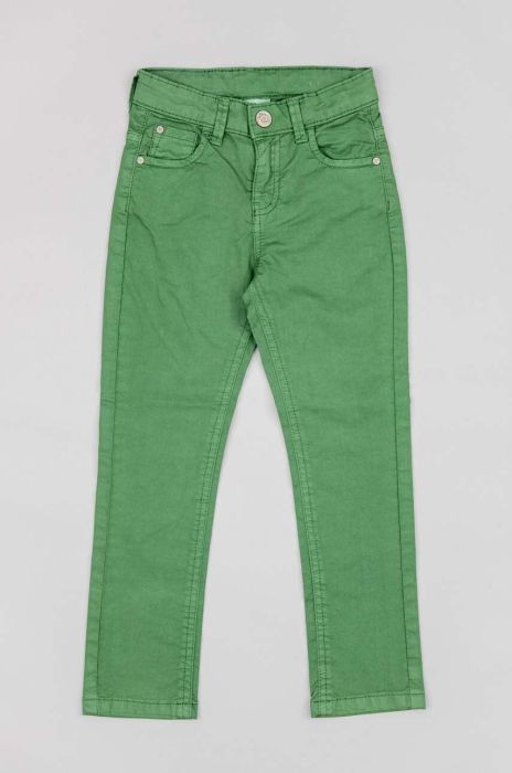 Дитячі спортивні штани zippy колір зелений меланж