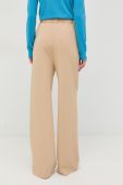 Штани Guess жіночі колір бежевий широке висока посадка (2931828)