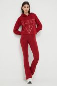 Штани Guess жіночі колір червоний однотонні