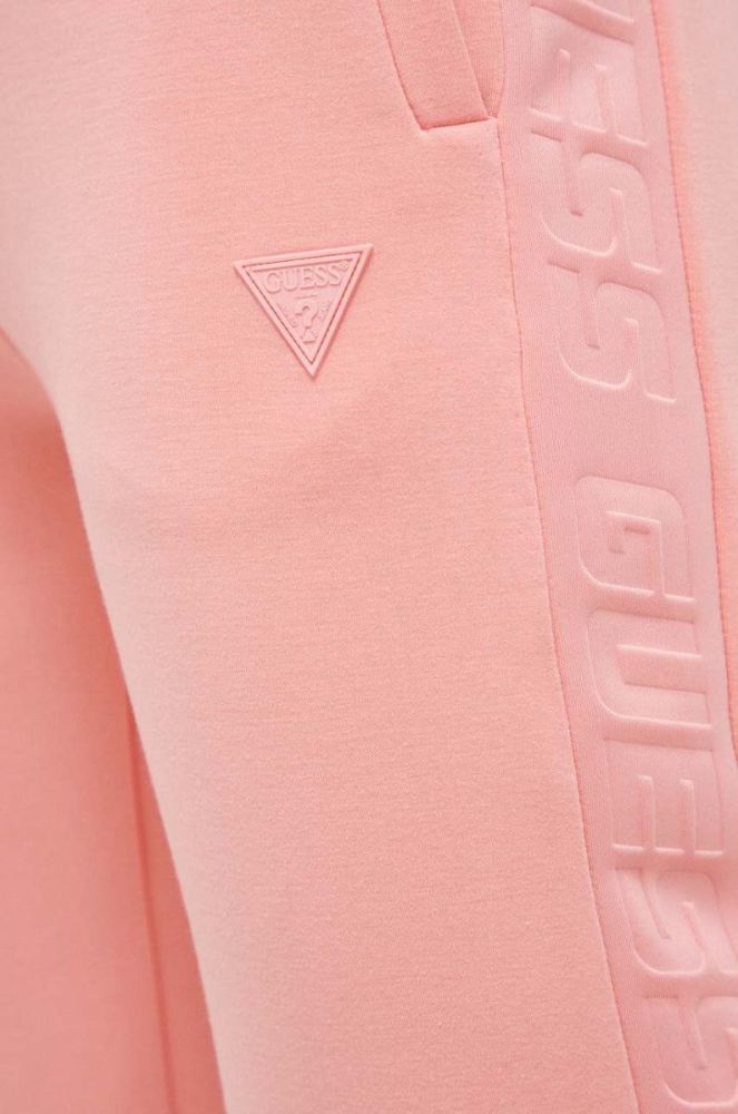 Спортивні штани Guess жіночі колір рожевий з принтом (2867684) фото 4