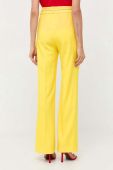 Штани BOSS жіночі колір жовтий широке висока посадка