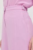 Штани BOSS жіночі колір рожевий широке висока посадка