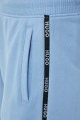 Бавовняні спортивні штани HUGO з аплікацією колір блакитний