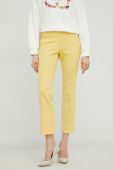 Штани Weekend Max Mara жіночі колір жовтий пряме висока посадка