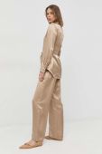 Штани Max Mara Leisure жіночі колір золотий пряме висока посадка