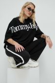 Спортивні штани Tommy Jeans жіночі колір чорний з принтом