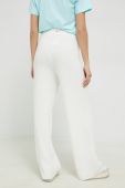 Штани Tommy Jeans жіночі колір білий широке висока посадка