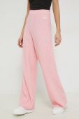 Штани Tommy Jeans жіночі колір рожевий широке висока посадка