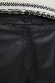 Шкіряні штани PS Paul Smith жіночі колір чорний пряме висока посадка