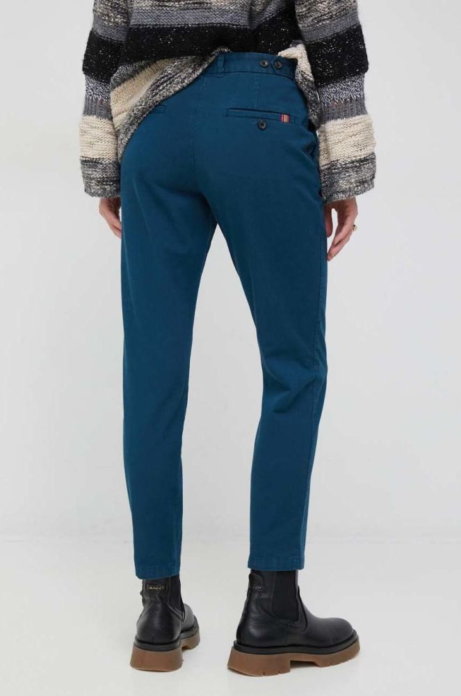 Штани PS Paul Smith жіночі колір синій облягаюче висока посадка