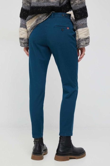 Штани PS Paul Smith жіночі колір синій облягаюче висока посадка