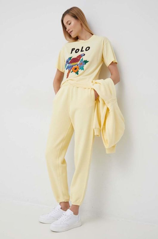 Спортивні штани Polo Ralph Lauren колір жовтий однотонні (2951604) фото 2