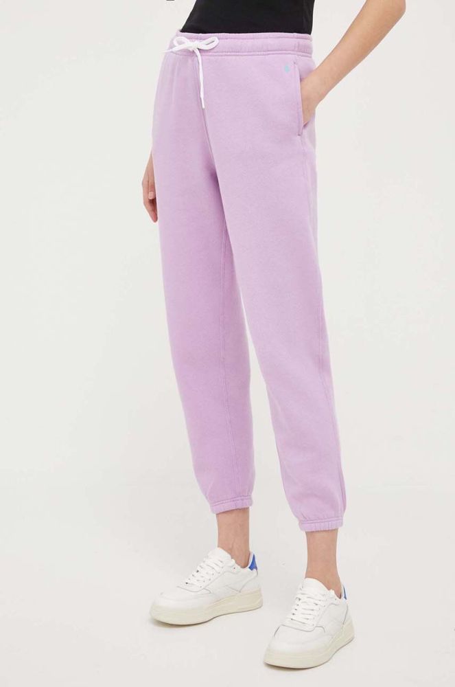 Спортивні штани Polo Ralph Lauren колір фіолетовий однотонні