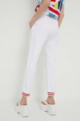 Штани Love Moschino жіночі колір білий пряме висока посадка