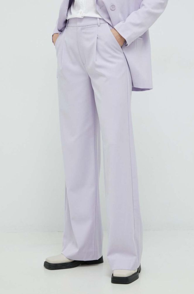 Штани Gestuz PaulaGZ жіночі колір фіолетовий широкі висока посадка