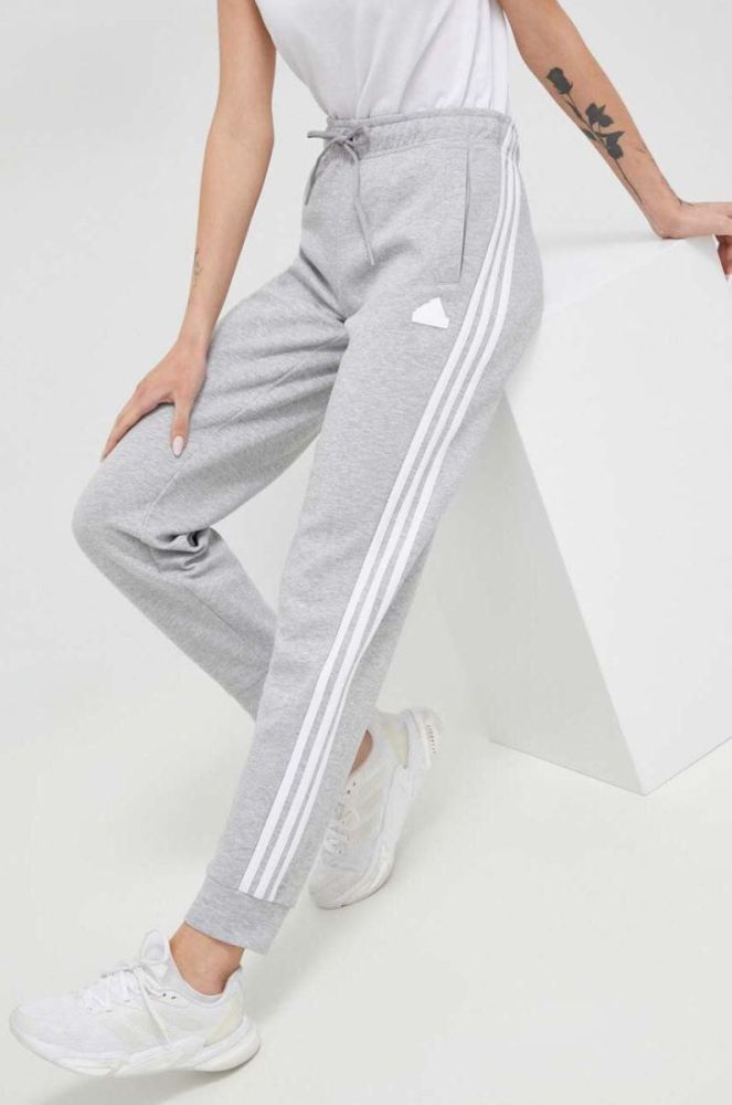 Спортивні штани adidas колір сірий меланж (3009148) фото 2