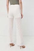 Штани Guess жіночі колір білий широке висока посадка (3028633)