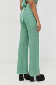 Штани Guess жіночі колір зелений широке висока посадка (3028638)