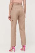 Штани Guess жіночі колір коричневий широке висока посадка (3230206)