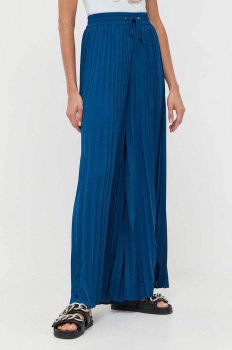 Штани Guess жіночі колір синій широке висока посадка (3230212)