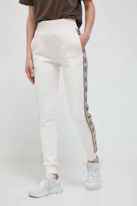 Спортивні штани Guess колір бежевий з аплікацією (3309218)