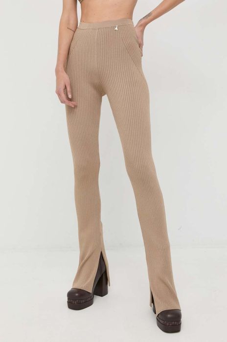 Штани Patrizia Pepe жіночі колір бежевий кльош висока посадка (2856148)
