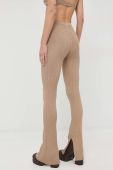 Штани Patrizia Pepe жіночі колір бежевий кльош висока посадка (2856148)