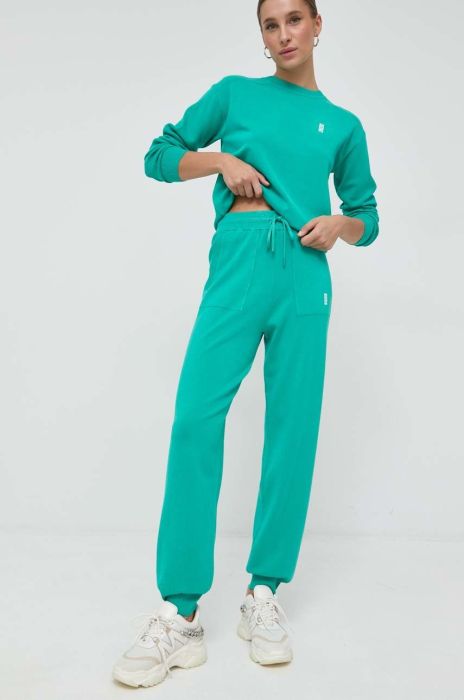 Спортивні штани Patrizia Pepe жіночі колір зелений однотонні