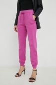 Бавовняні спортивні штани Patrizia Pepe жіночі колір фіолетовий однотонні (2883061)