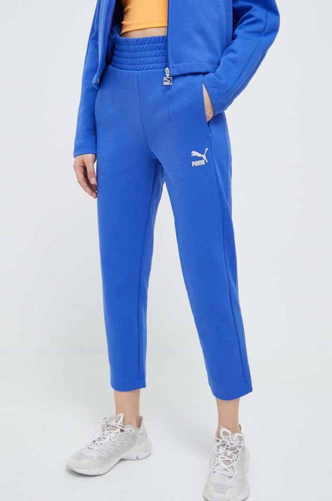 Спортивні штани Puma однотонні 538260-01 колір блакитний