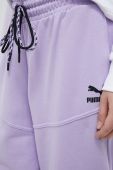 Бавовняні спортивні штани Puma колір фіолетовий однотонні 538339-01