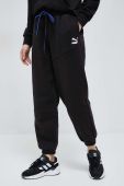 Бавовняні спортивні штани Puma колір чорний однотонні 538339-01