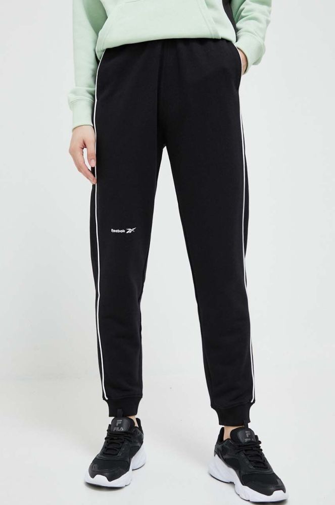 Спортивні штани Reebok колір чорний з принтом (3188453)