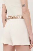 Шорти Elisabetta Franchi жіночі колір бежевий однотонні висока посадка