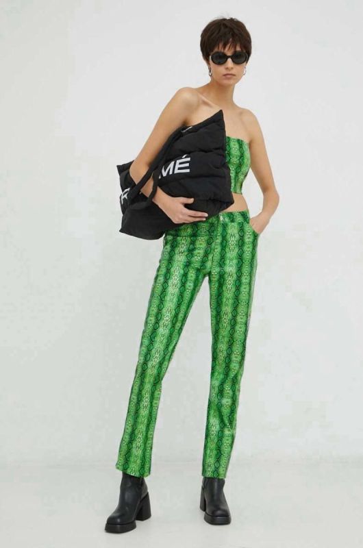 Штани R?sum? жіночі колір зелений пряме середня посадка фото 2