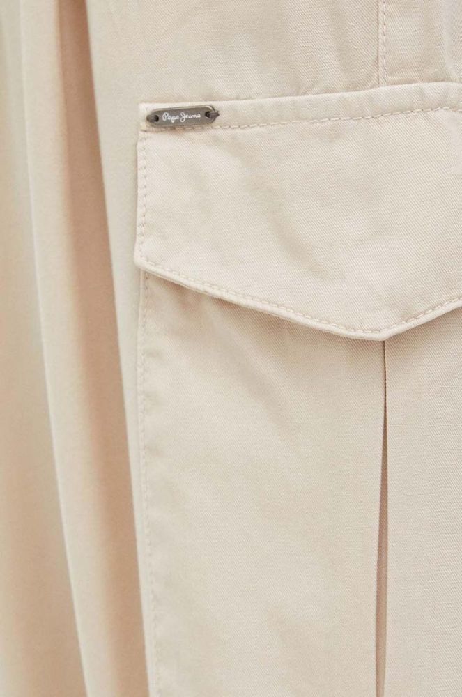 Штани Pepe Jeans JYNX жіночі колір бежевий фасон cargo середня посадка фото 4